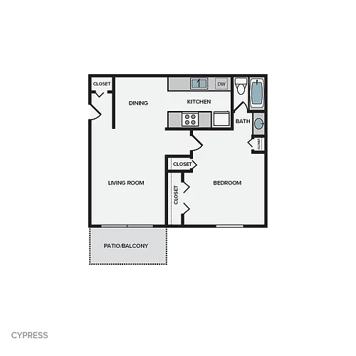 Floor plan One Bedroom One Bath