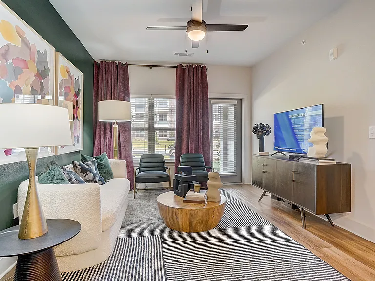 Spacious Living Room with Balcony/Patio Access