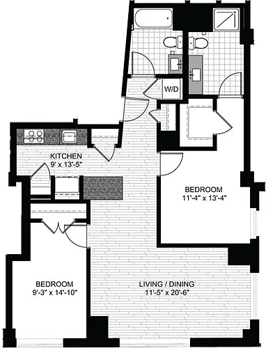 Floor plan 2 Bedrooms I
