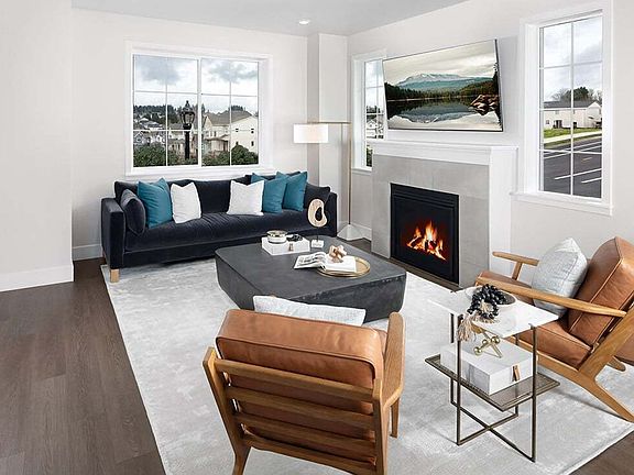 The Rows at Axiom - Homesite 12 - Belmont - Living Room Fireplace - Homesite Photography