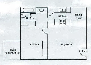 Floor plan 1 bedroom 1 bath