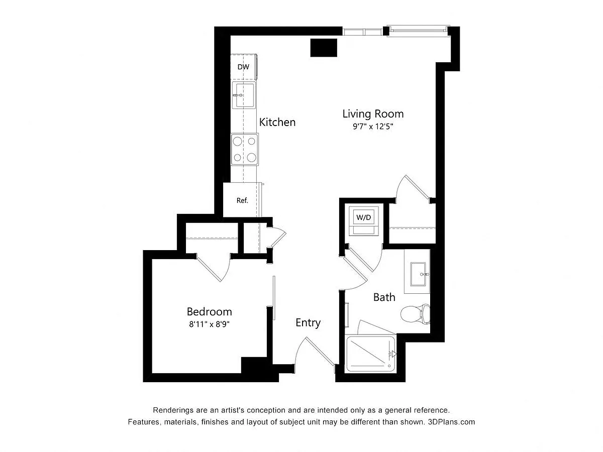 Floor plan J04 - JR 1 Bedroom