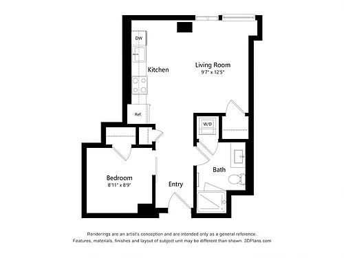 Floor plan J04 - JR 1 Bedroom