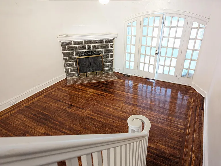 Living room.
Standing on the steps.