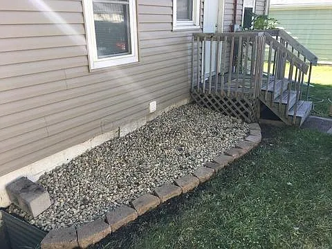 Back porch and separate entrance for downstairs bedrooms