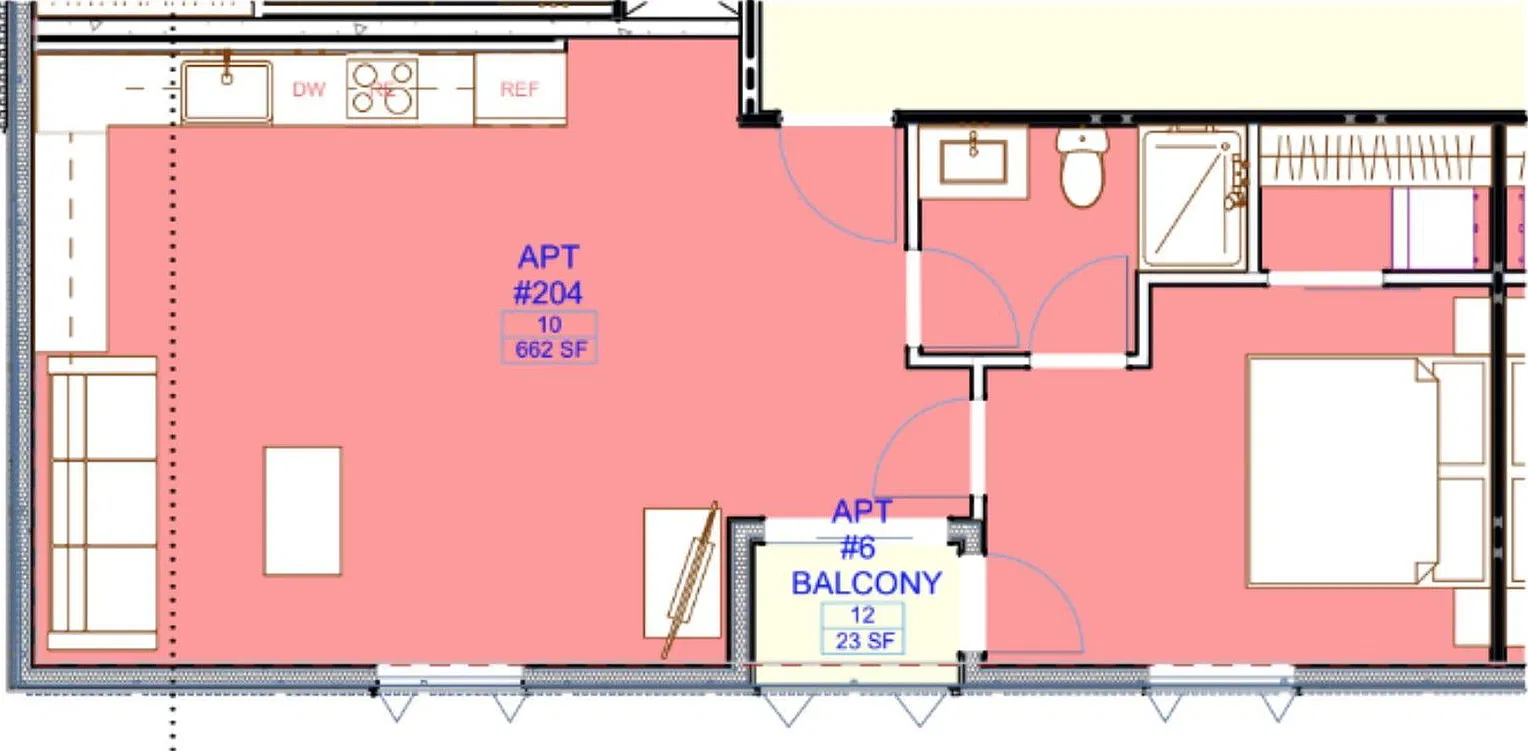 1 bed, 1.0 bath, 662 sqft, $1,200 — Photo 3
