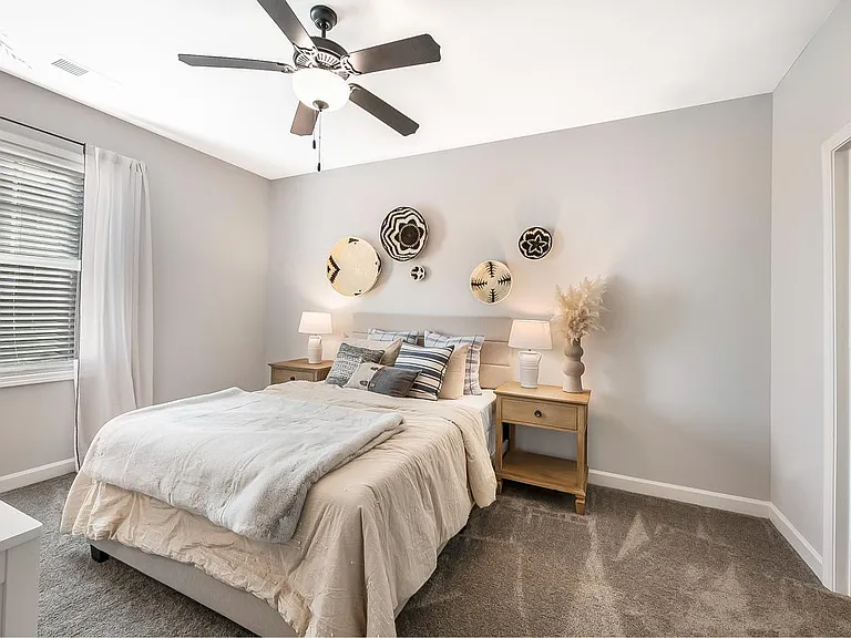 Bedrooms large enough to fit a king size bed in the NEW two bedroom apartments at Legacy at Baldwin Ridge in Burlington, NC