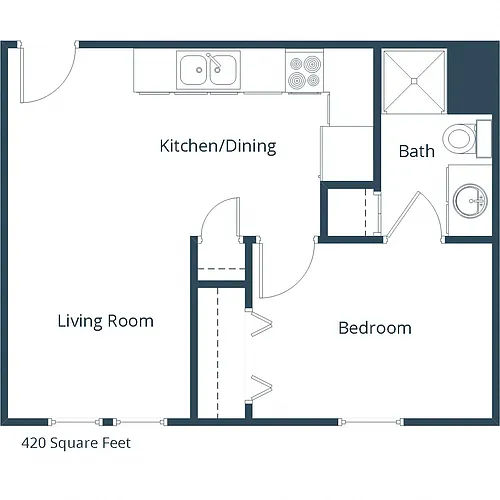 Floor plan One Bedroom 11B