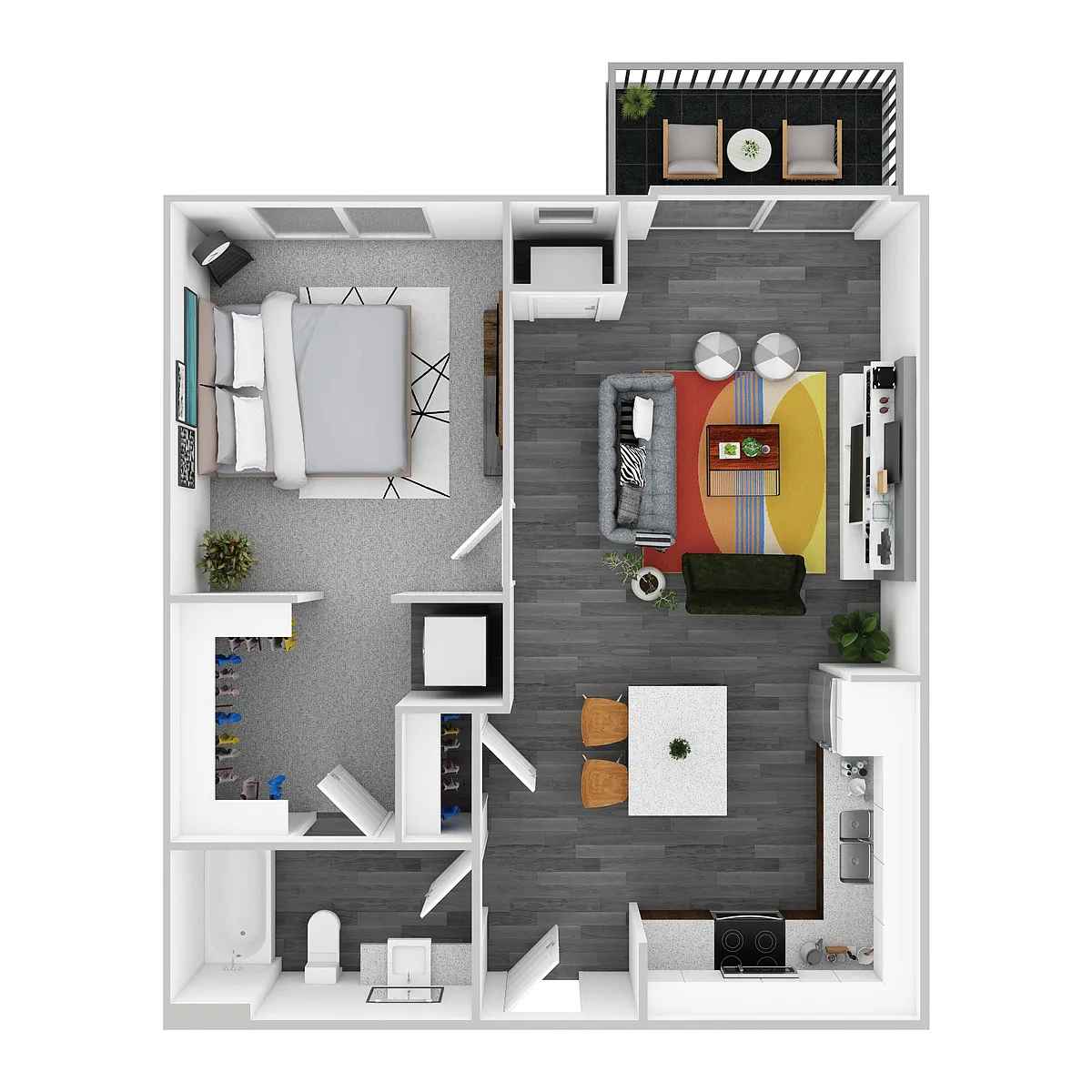 Floor plan 1 Bedroom B