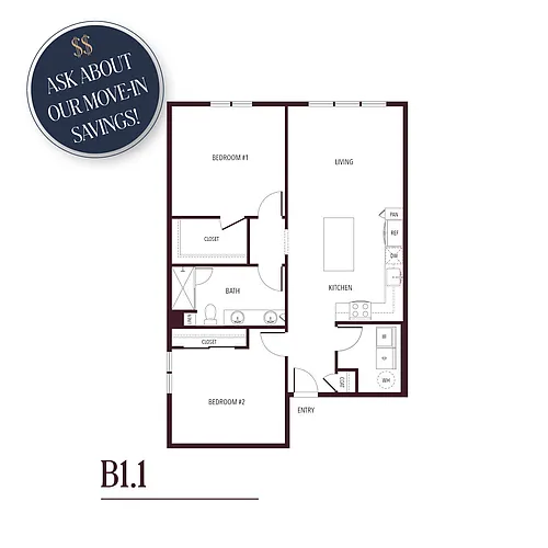 Floor plan B1.1 - ASK ABOUT OUR MOVE-IN SPECIALS!!