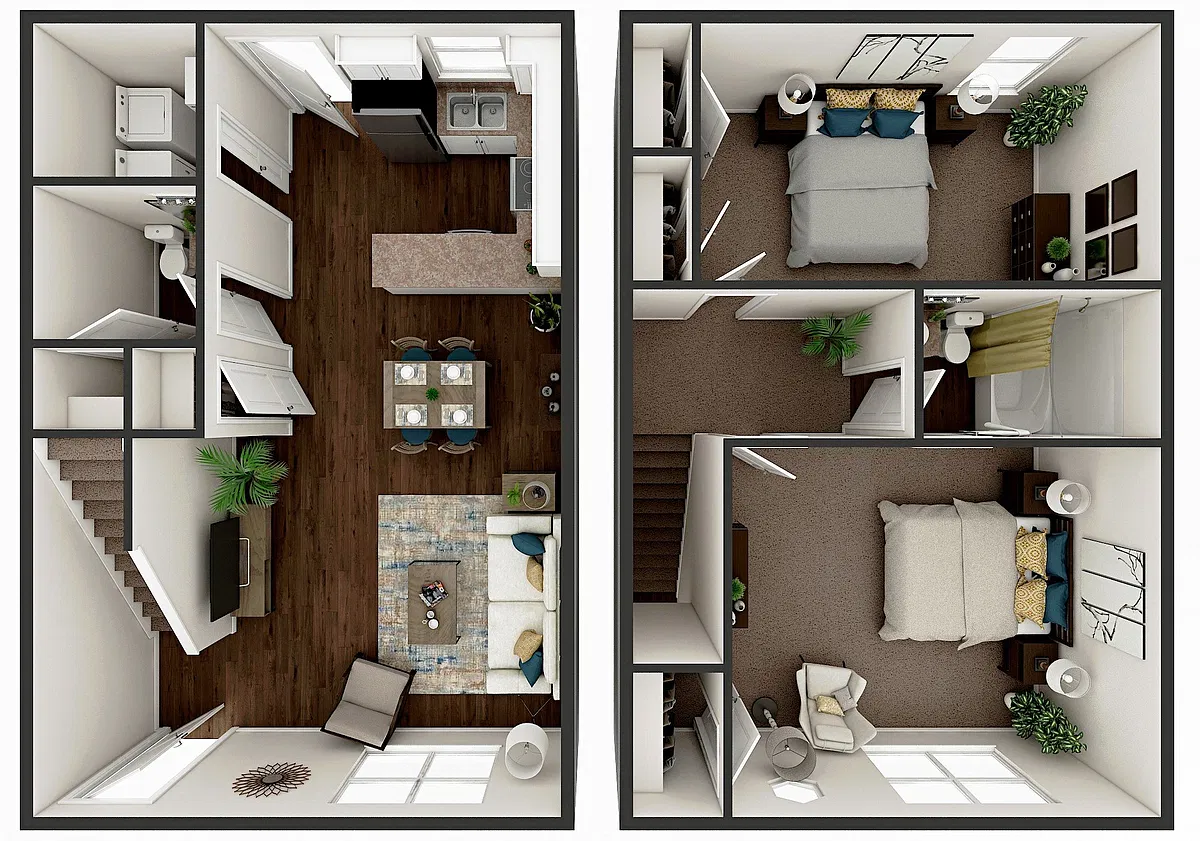 Floor plan 2 BR 1.5 Bath