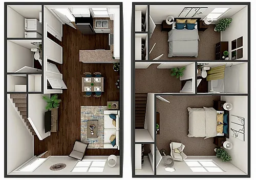 Floor plan 2 BR 1.5 Bath