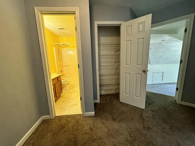 Full bath, linen closet and FROG