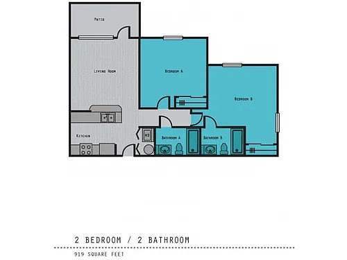 Floor plan 2x2 Lg