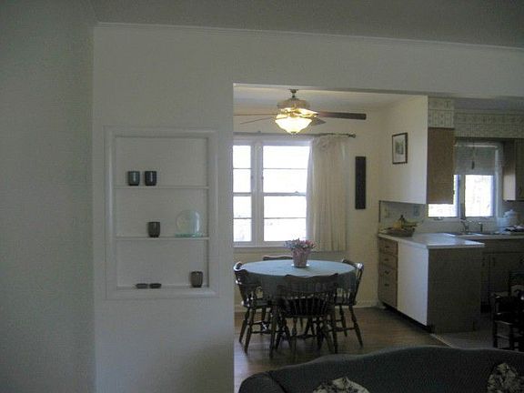 open living/dining area