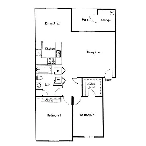 Floor plan 2 Bedroom Holding Unit