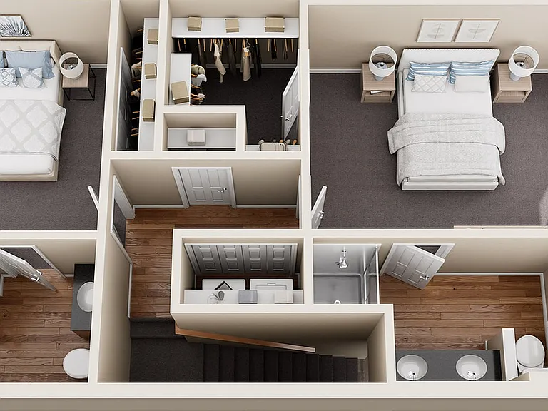 Second Floor - Townhome TB2 | The Woodlands Apartments | Apartments in Menomonee Falls, WI Second Floor - Townhome TB2 | The Woodlands Apartments | Apartments in Menomonee Falls, WI