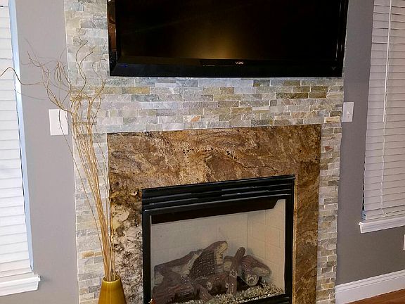 Granite/drystack fireplace