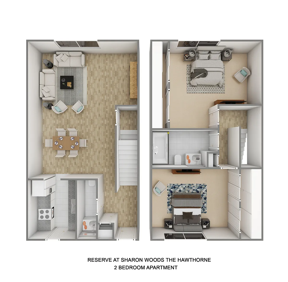Floor plan 2 Bedroom Townhome - Renovated