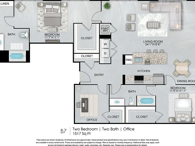 B7 floor plan Inspire Downtown