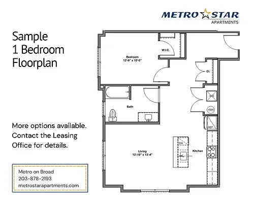 Floor plan One Bed One Bath