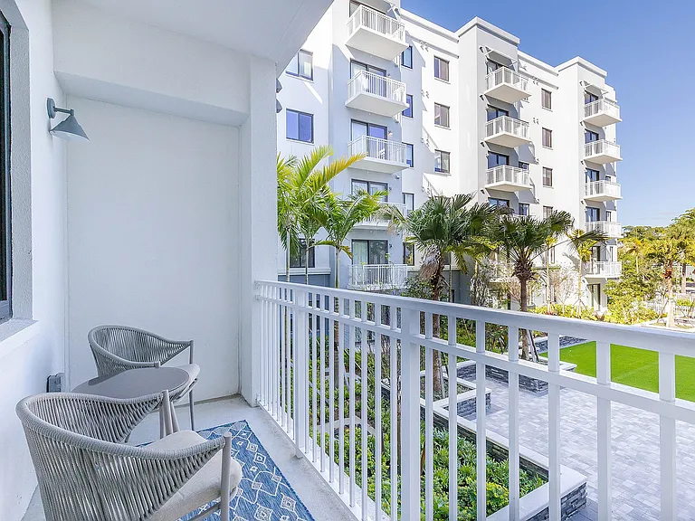 Balconies and patios with courtyard views
