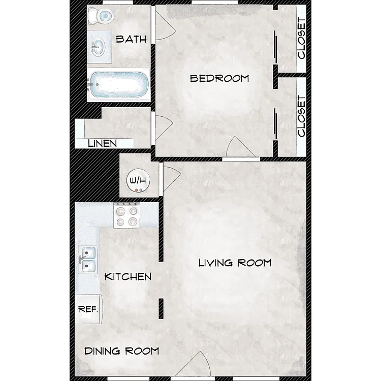 Floor plan One Bedroom A