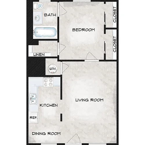 Floor plan One Bedroom A