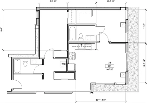 Floor plan 2 bedroom A