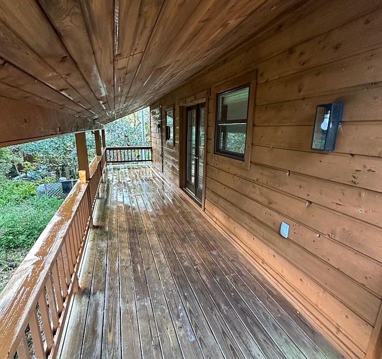 Stairway leads to private balcony and enterance to home.
