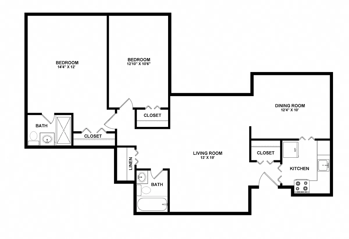 Floor plan 2Bedroom 2Bathroom