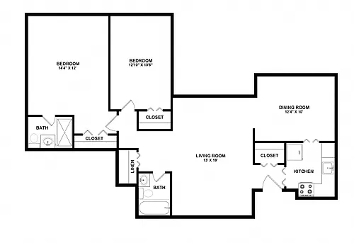 Floor plan 2Bedroom 2Bathroom