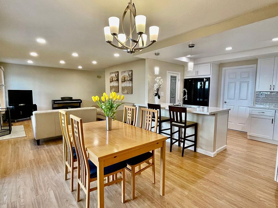 Open living and dining area