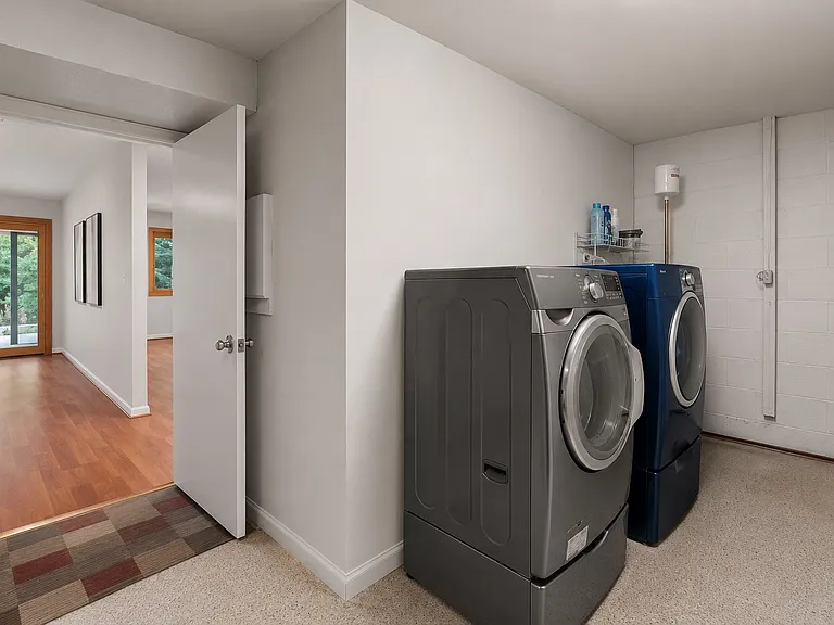 Laundry and storage, lower level