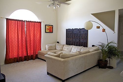 Living room view from dining area
