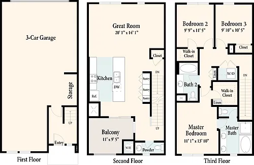 Floor plan The Townhomes - Plan 5