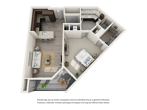 Floor plan Dawn 1x1