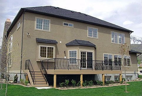 Rear with large deck
