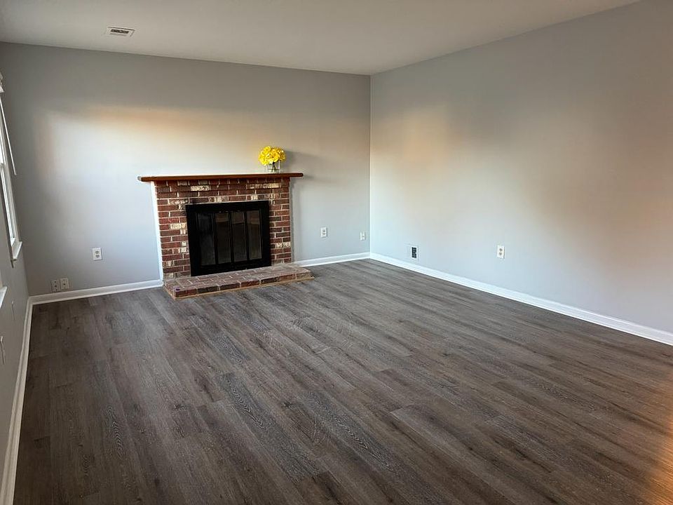 large living room with fireplace