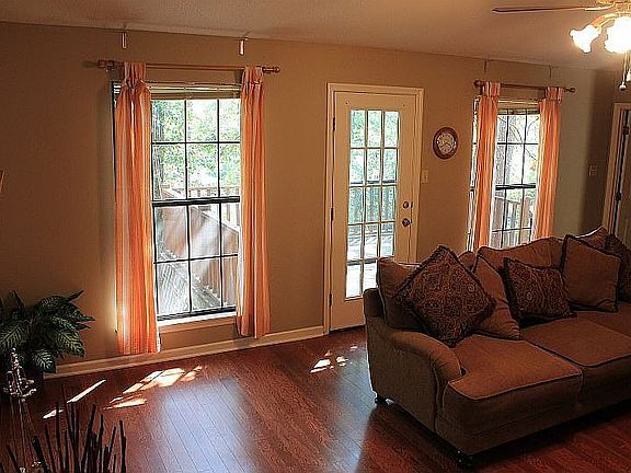 Living room door and windows