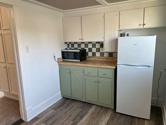 New refrigerator, and microwave
