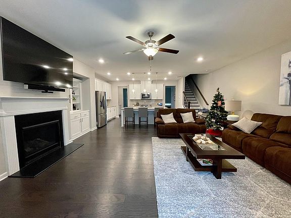 View from deck towards the living room and kitchen