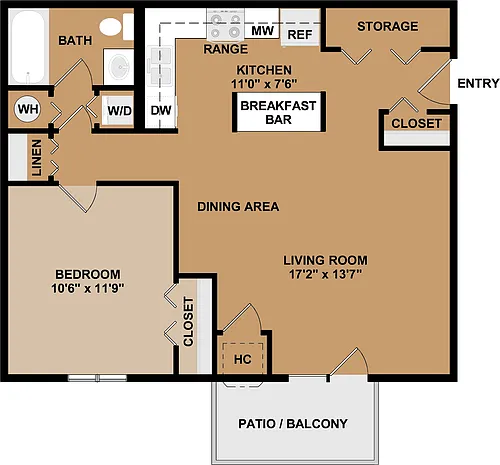 Floor plan 1B1B-G
