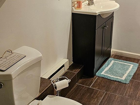 Modern bathroom with walk-in shower