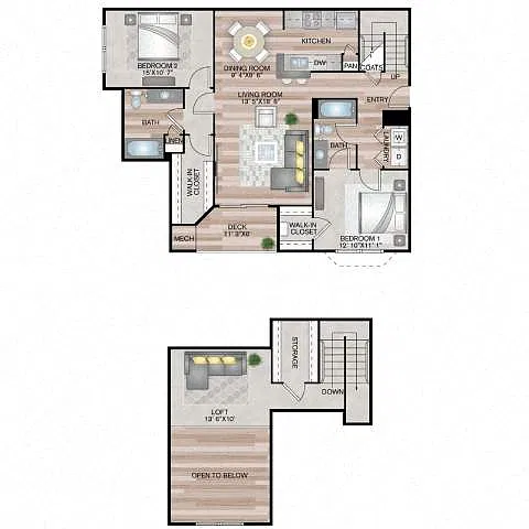 Floor plan The Boardman with Loft
