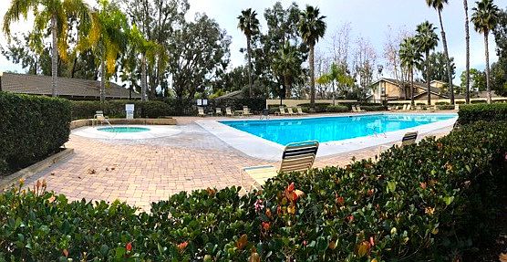 Community pool and spa only a minute's walk away