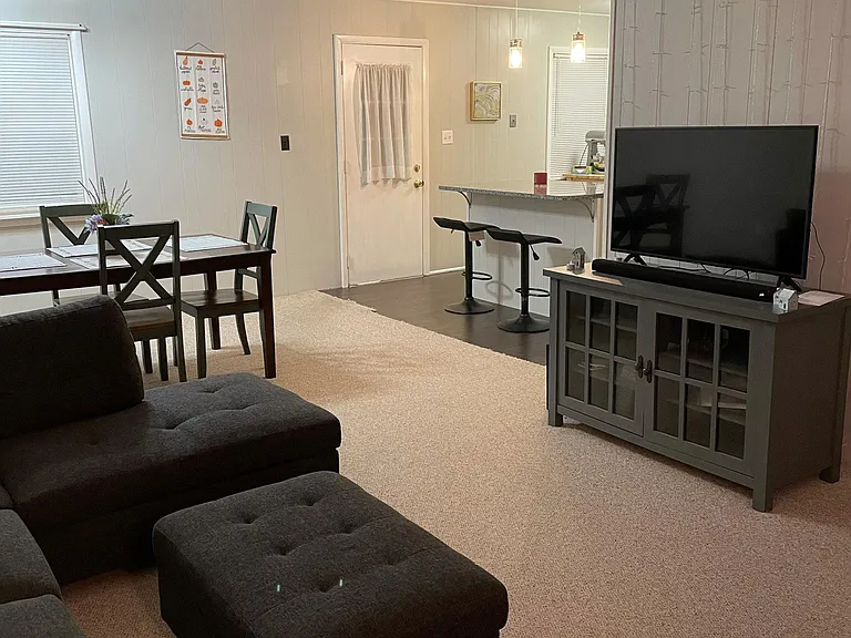 Large living/dining area open to kitchen