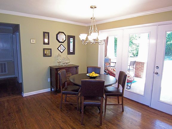 Dining area flows to the covered porch
