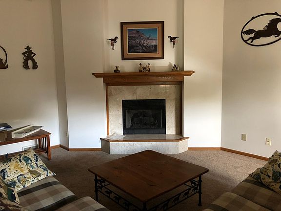 Living room with vaulted ceiling