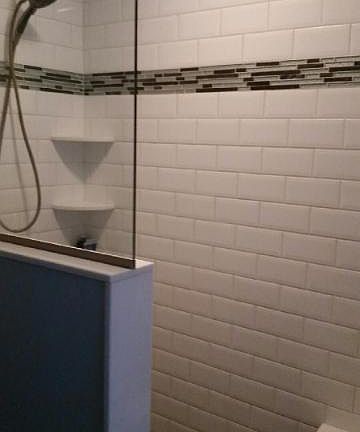 new, double sized shower